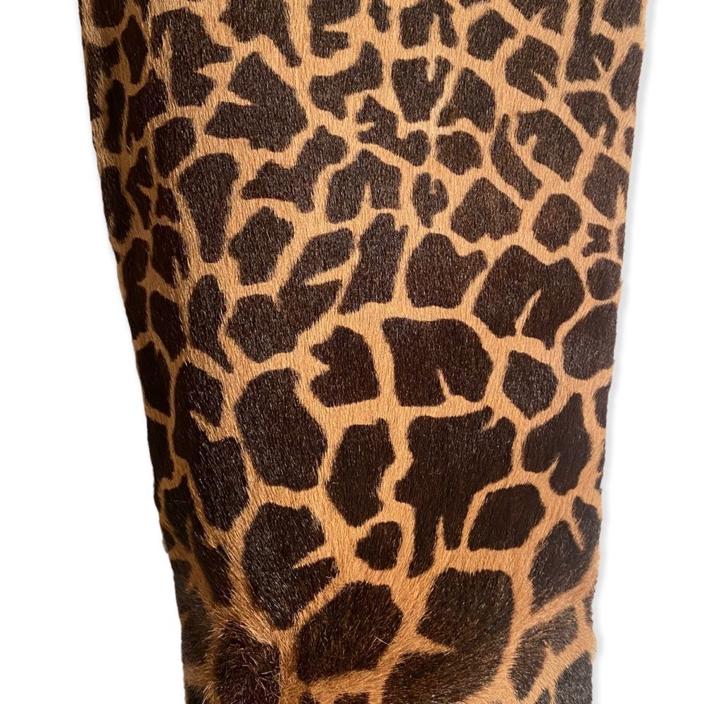 VINTAGE MISS MAUD PARIS Giraffe Print Hair Calf Knee High Boots, Size 7.5 - Picture 4 of 6